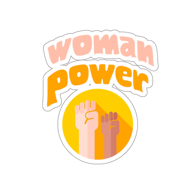 WOMAN POWER KISS CUT STICKER