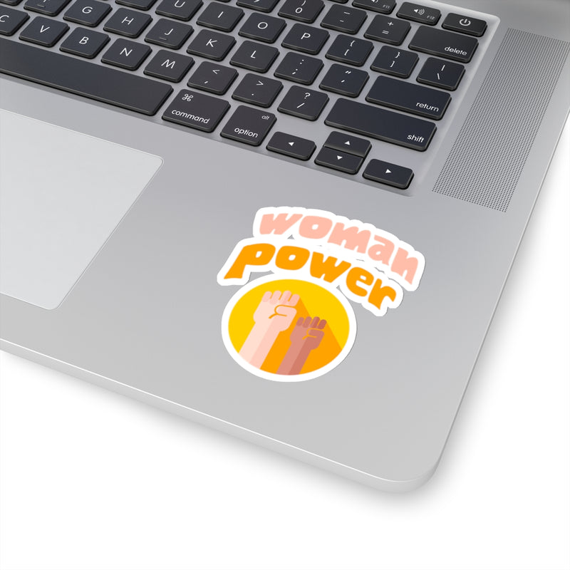 WOMAN POWER KISS CUT STICKER