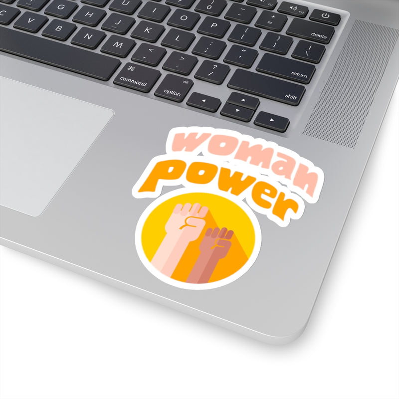 WOMAN POWER KISS CUT STICKER